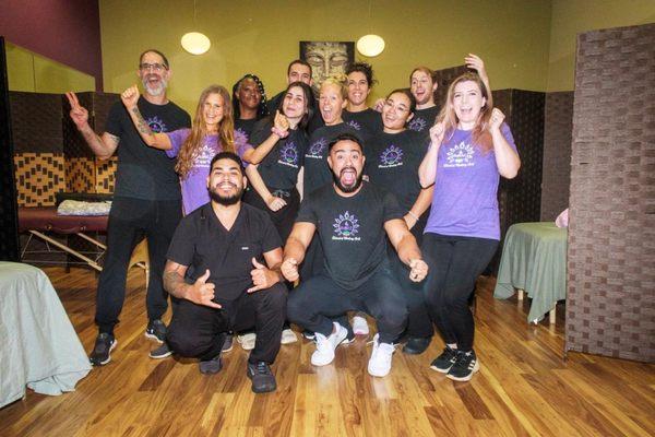 Our night program excited to begin practicing massage on the public!