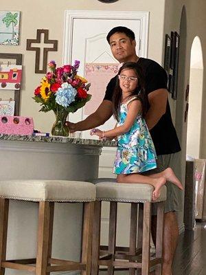 Just Beautiful Flower Arrangement!!! Delivered on time with a BIG smile!!!