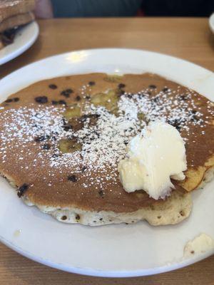 Banana chocolate chip pancake