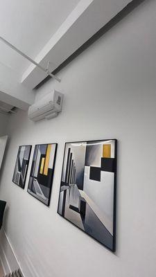 Wall-mounted mini-split unit.