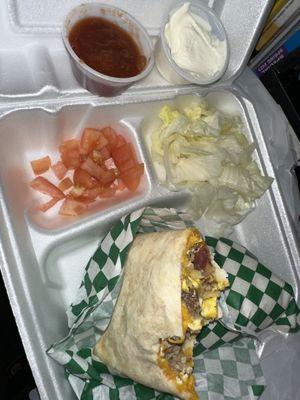Breakfast burrito I was in a hurry for work and stopped by here and I enjoyed it