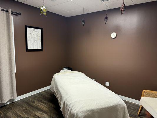 A relaxing massage room