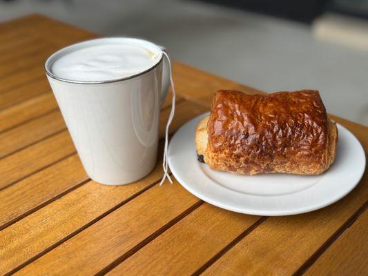 latte and croissant