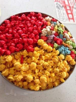 Refilled tub: confetti kettle corn, cheddar, cinnamon- save your canisters for discounted refills!