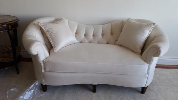 recover tufted sofa