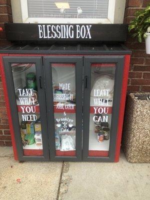 Their newly painted Blessing Box