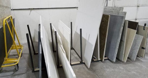 We have granite, quartz, marble, and more in stock in our Prescott AZ shop.