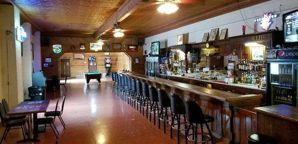 Looking from the front door to the back room.