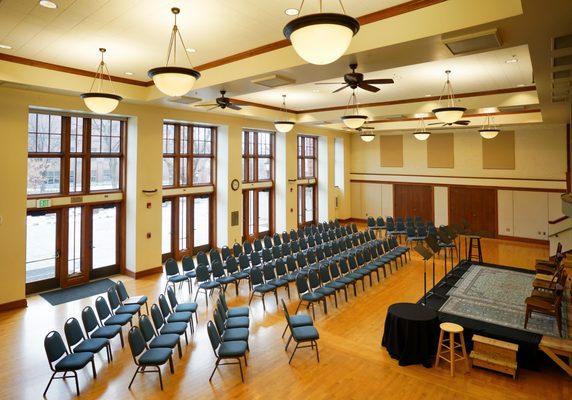 Great Room set up for a 150 person performance.
