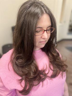 Haircut with blow out