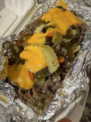 Italian Beef with spicy giardiniera