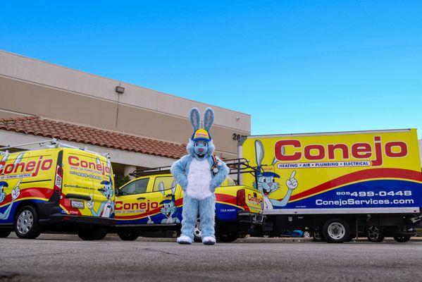 Our mascot, Gauge, in front of our office building in Newbury Park (Thousand Oaks)