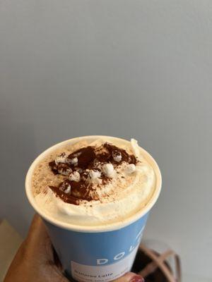 Smores latte up close