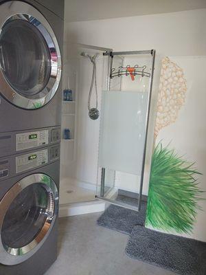 Shower and laundry available daily 9am-5pm for additional fee