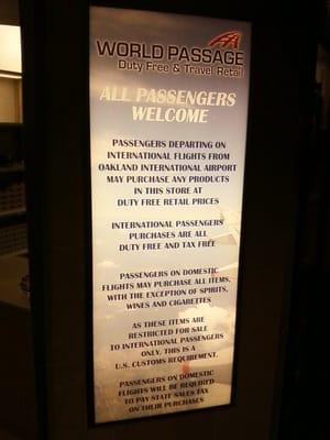 World Passage Oakland Duty Free
