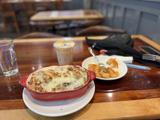 B. Combo Plate House Baked Meal with chicken and cream sauce