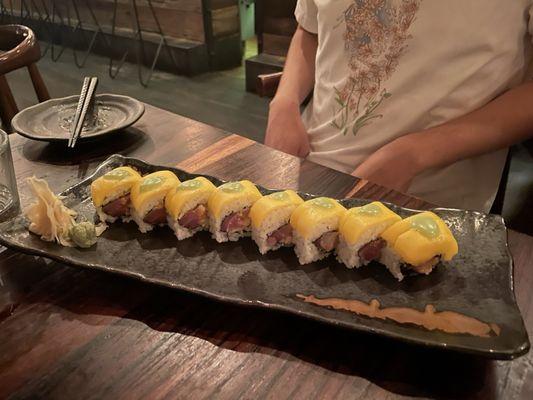 Golden dragon roll ($19)