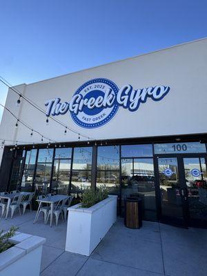 Exterior seating and signage