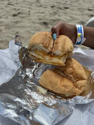 Egg and cheese on Portuguese roll