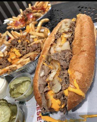 Classic cheesesteak with wiz and fried onions