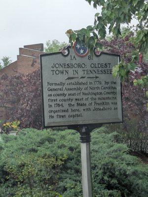 Jonesboro, Oldest Town in Tennessee Marker