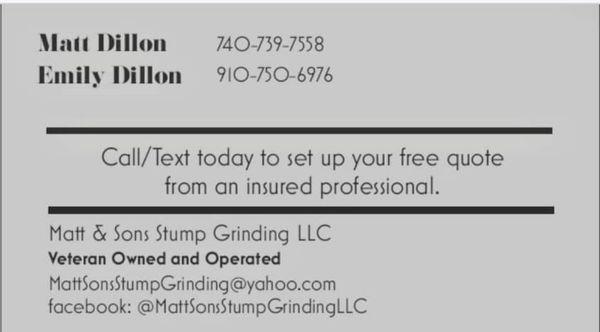 Matt & Sons Stump Grinding