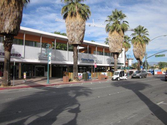 At the corner of S Palm Canyon and Tahquitz Canyon Way in Palm Springs