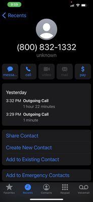Wait times for zero service.