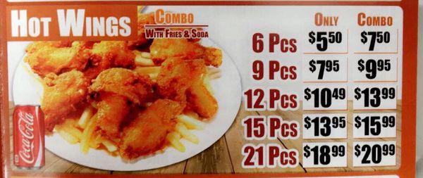 Hot wings only and combo