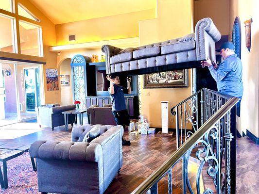 Isaac and Joaquin delivering our sofa.