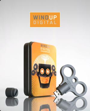 Made of sturdy rubber and the holes fit the fingers perfectly. Wind Up's logo and URL are molded into the rubber.