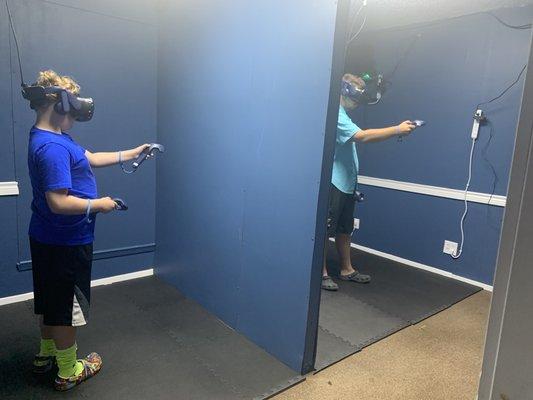 My kiddo doing VR with his cousin