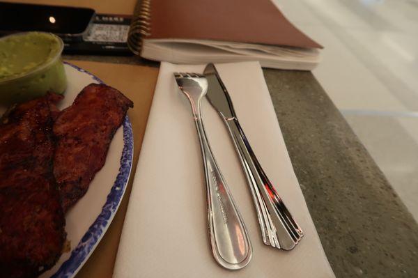 Normal fork with plastic knife