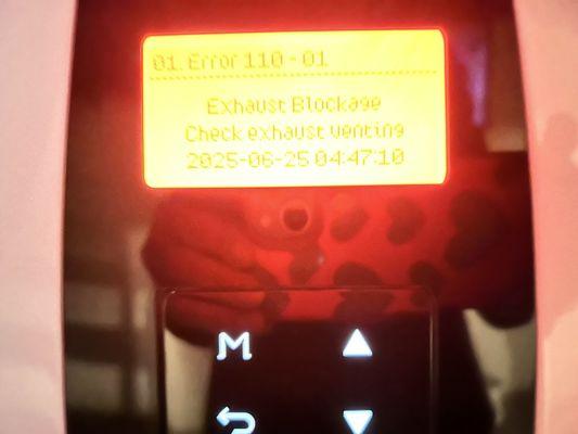 The alarm preventing hot water on my brand new $5,000 unit. Thanks T-Mark