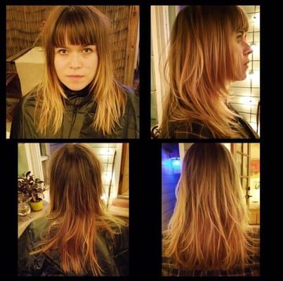 Before and after! Highlights and haircut