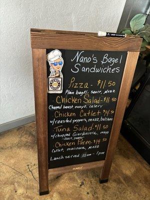Lunch menu