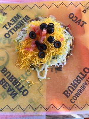 super tostada minus meat...