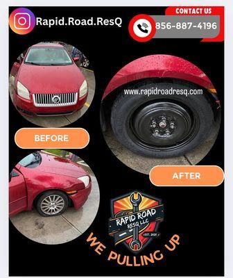 Tire Change done by Rapid Road ResQ.