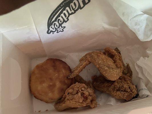 Blah!! Hard biscuit & soggy wings