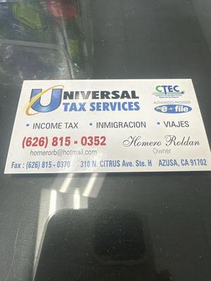 His card if you need it