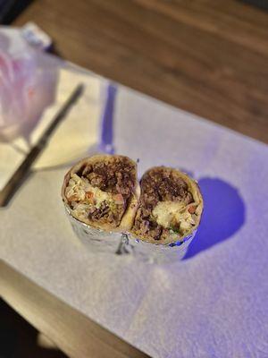 Super Burritos De Asada (less beans, no sour cream)