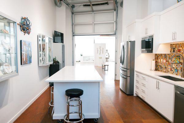 Delia Dante Gallery event kitchen for catering