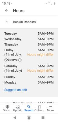 Updated hours