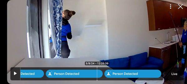 Bracing on floating shelf. Puts all body weight on it while standing on my couch.