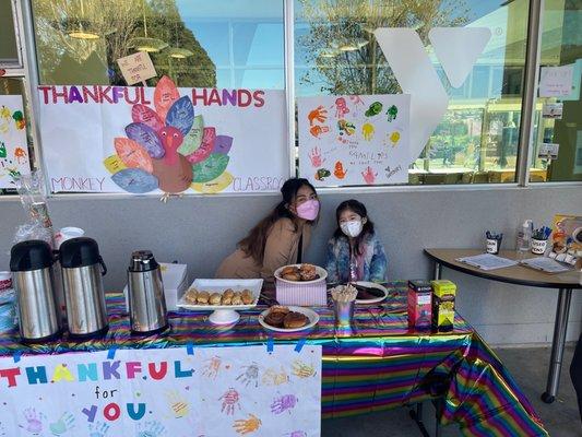 Family appreciation day! Teachers set up a sweet thank you for families.