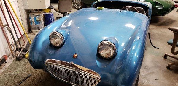 Austin healy. Note all the vehicles except the Indy car I'm pictured in have had dents removed by RandysPDR.