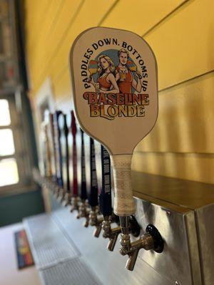 Our home brew in partnership with Third Eye Brewing, Baseline Blonde.