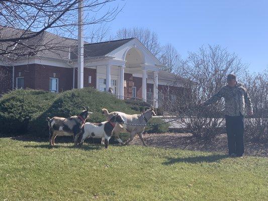 Some outside visitors on a walk back from Mammoth Cave.