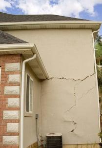 This house has foundation problems causing cracks to appear.