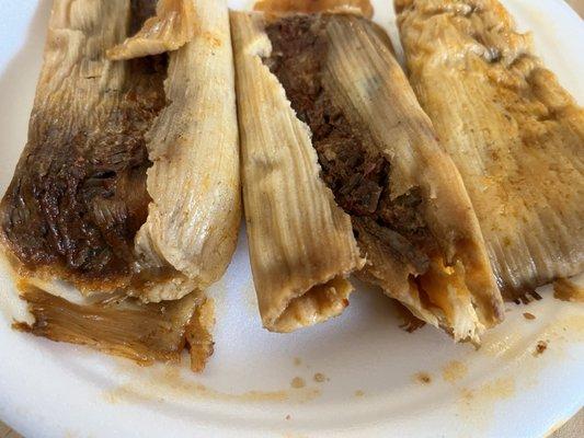 Pork tamales was old, microwaved, salty and gave me food poisoning!
